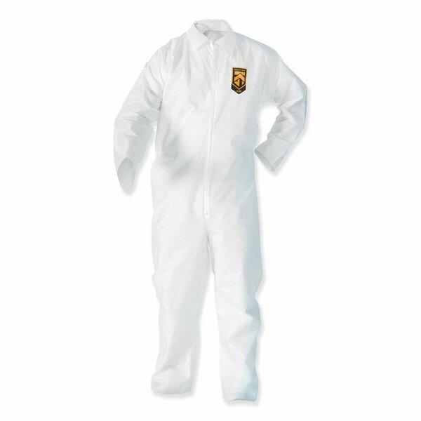 Kleenguard A35 Liquid and Particle Protection Coveralls, Zipper Front, Elastic Wrists/Ankles, 3XL, White, 25PK 38932